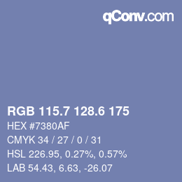 カラーコード: RGB 115.7 128.6 175 | qconv.com