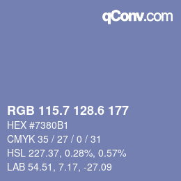 カラーコード: RGB 115.7 128.6 177 | qconv.com