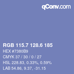 カラーコード: RGB 115.7 128.6 185 | qconv.com