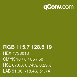 カラーコード: RGB 115.7 128.6 19 | qconv.com