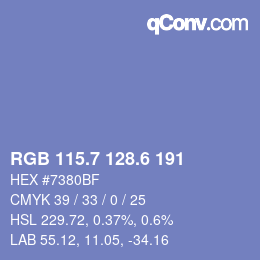 カラーコード: RGB 115.7 128.6 191 | qconv.com