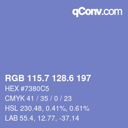 カラーコード: RGB 115.7 128.6 197 | qconv.com