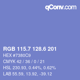 カラーコード: RGB 115.7 128.6 201 | qconv.com