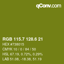 カラーコード: RGB 115.7 128.6 21 | qconv.com