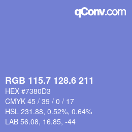 カラーコード: RGB 115.7 128.6 211 | qconv.com