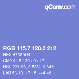 カラーコード: RGB 115.7 128.6 212 | qconv.com