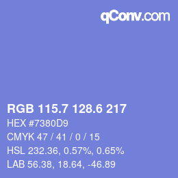 カラーコード: RGB 115.7 128.6 217 | qconv.com