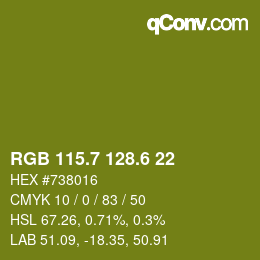 カラーコード: RGB 115.7 128.6 22 | qconv.com