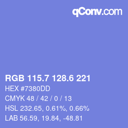 カラーコード: RGB 115.7 128.6 221 | qconv.com