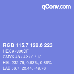 カラーコード: RGB 115.7 128.6 223 | qconv.com