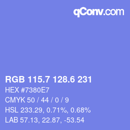 カラーコード: RGB 115.7 128.6 231 | qconv.com