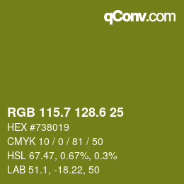 カラーコード: RGB 115.7 128.6 25 | qconv.com