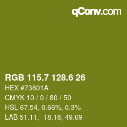 カラーコード: RGB 115.7 128.6 26 | qconv.com