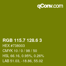 カラーコード: RGB 115.7 128.6 3 | qconv.com