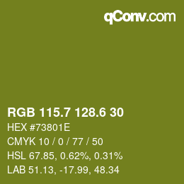 カラーコード: RGB 115.7 128.6 30 | qconv.com