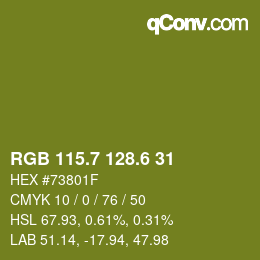 カラーコード: RGB 115.7 128.6 31 | qconv.com