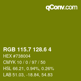 カラーコード: RGB 115.7 128.6 4 | qconv.com