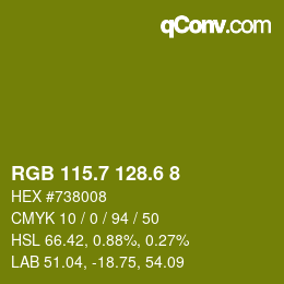 カラーコード: RGB 115.7 128.6 8 | qconv.com