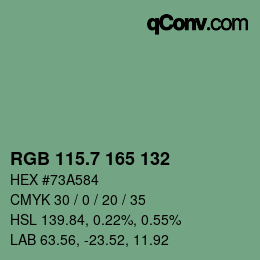 カラーコード: RGB 115.7 165 132 | qconv.com
