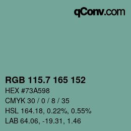 カラーコード: RGB 115.7 165 152 | qconv.com