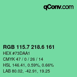 カラーコード: RGB 115.7 218.6 161 | qconv.com