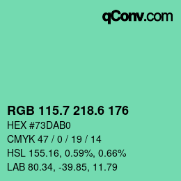 カラーコード: RGB 115.7 218.6 176 | qconv.com