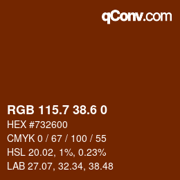 カラーコード: RGB 115.7 38.6 0 | qconv.com