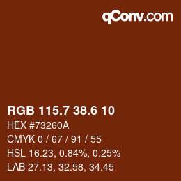 カラーコード: RGB 115.7 38.6 10 | qconv.com