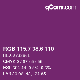 カラーコード: RGB 115.7 38.6 110 | qconv.com