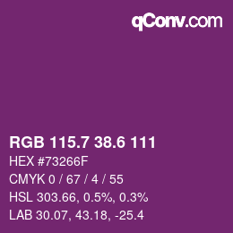 カラーコード: RGB 115.7 38.6 111 | qconv.com