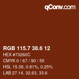 カラーコード: RGB 115.7 38.6 12 | qconv.com