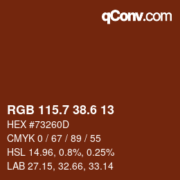カラーコード: RGB 115.7 38.6 13 | qconv.com