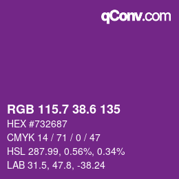 カラーコード: RGB 115.7 38.6 135 | qconv.com