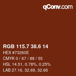 カラーコード: RGB 115.7 38.6 14 | qconv.com