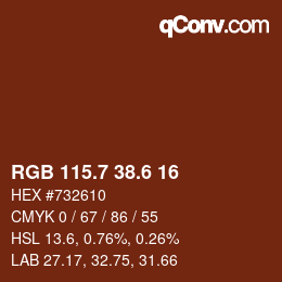 カラーコード: RGB 115.7 38.6 16 | qconv.com