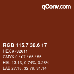 カラーコード: RGB 115.7 38.6 17 | qconv.com