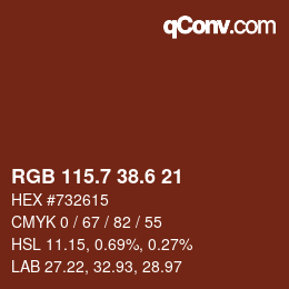 カラーコード: RGB 115.7 38.6 21 | qconv.com