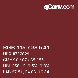 カラーコード: RGB 115.7 38.6 41 | qconv.com