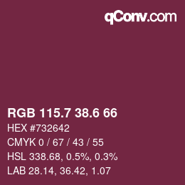 カラーコード: RGB 115.7 38.6 66 | qconv.com
