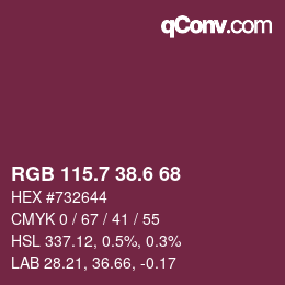 カラーコード: RGB 115.7 38.6 68 | qconv.com