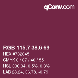 カラーコード: RGB 115.7 38.6 69 | qconv.com