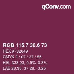 カラーコード: RGB 115.7 38.6 73 | qconv.com