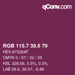 カラーコード: RGB 115.7 38.6 79 | qconv.com