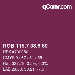 カラーコード: RGB 115.7 38.6 80 | qconv.com