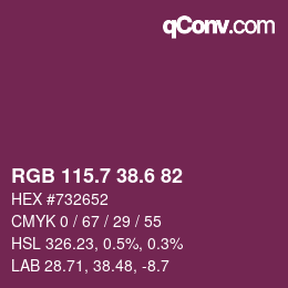 カラーコード: RGB 115.7 38.6 82 | qconv.com