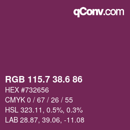 カラーコード: RGB 115.7 38.6 86 | qconv.com