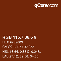 カラーコード: RGB 115.7 38.6 9 | qconv.com