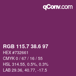 カラーコード: RGB 115.7 38.6 97 | qconv.com