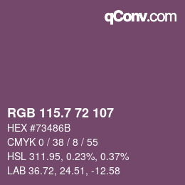 カラーコード: RGB 115.7 72 107 | qconv.com