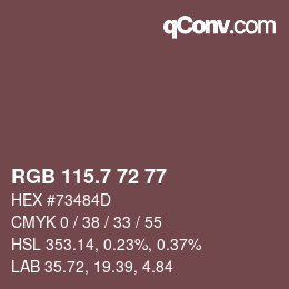 カラーコード: RGB 115.7 72 77 | qconv.com